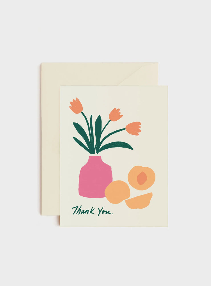 STEPHANIE CHENG THANK YOU CARD VASE AND PEACHES