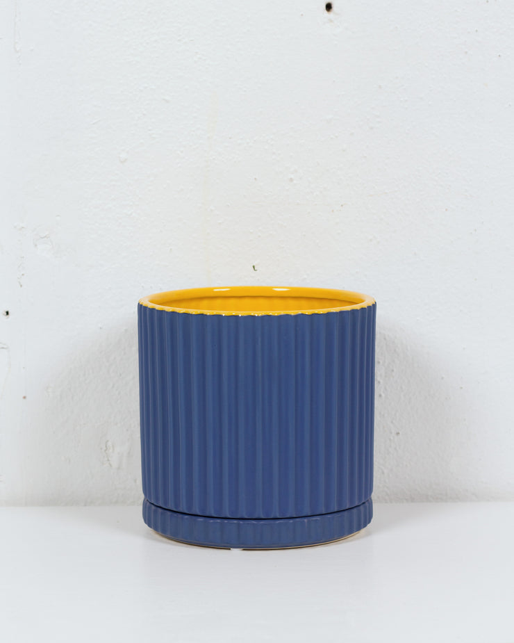 CARIS POT 08" BLUE YELLOW