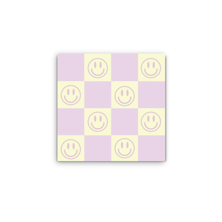 JAYBEE DESIGN STICKY NOTES PURPLE/YELLOW SMILE CHECKERED